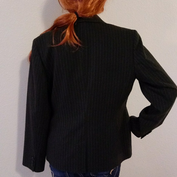Style & Co Gray Striped  Stretch Blazer Size 8P - Picture 5 of 6